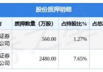 福莱特（601865）股东阮洪良、姜瑾华合计质押3040万股，占总股本1.42%