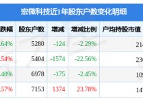 宏微科技(688711)3月31日股东户数0.53万户，较上期减少2.29%