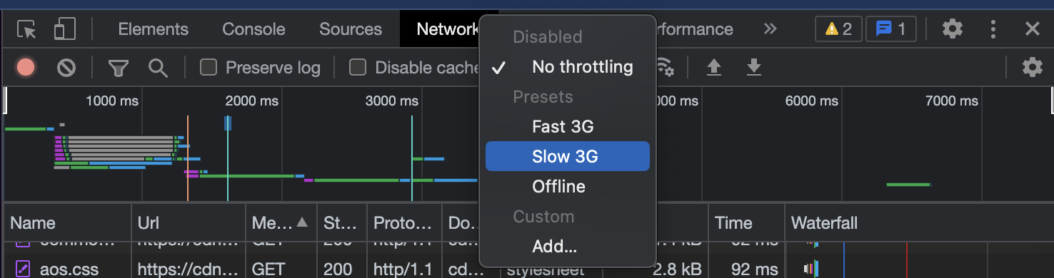 ChromeDevTools中的网络面板（Network）功能，方便你查看