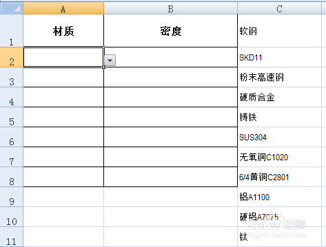 Excel电子表格目录如何在Excel表里设置下拉选项excel的方法