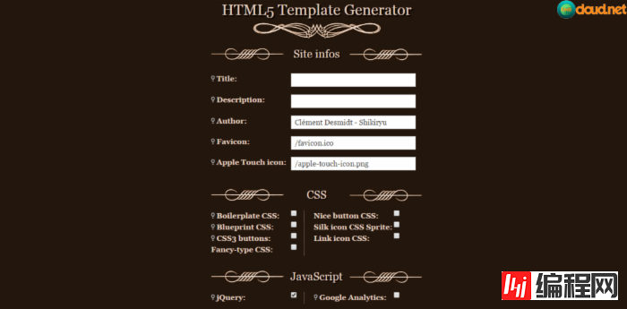 HTML5代码生成器网上有五六种可以生成优质代码的HTML5生成器