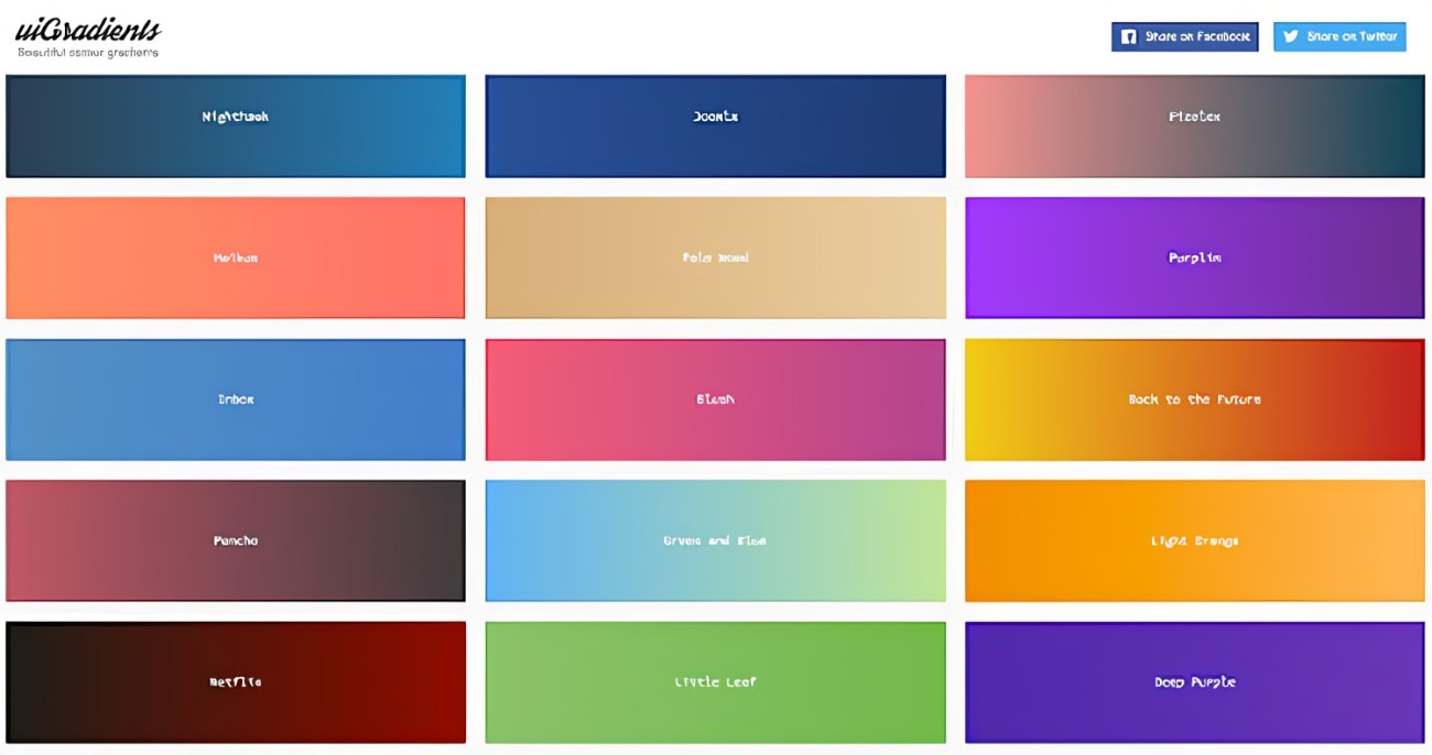 uIGradients | 专业的渐变色配色工具网站