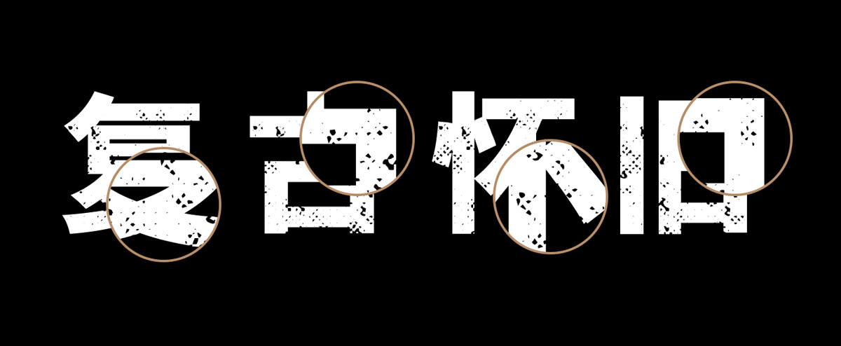 素材集市社会体 | 独特的破旧斑驳字型，充满复古怀旧风