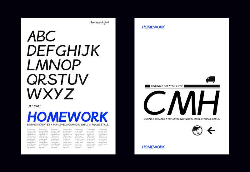 homework | 灵感来源小时候作业本上的英文单词和句子