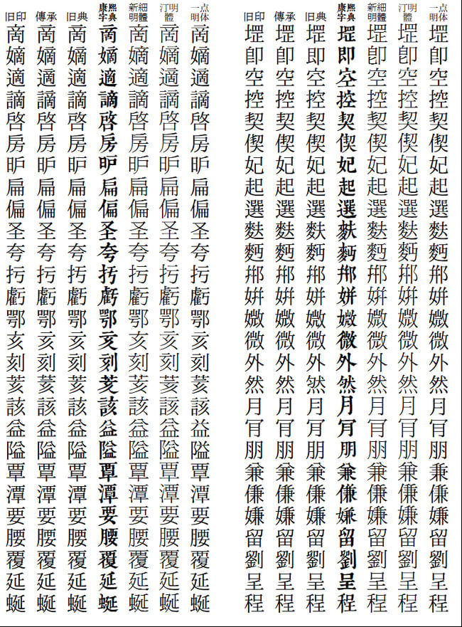 华英明朝 | 一款拥有传承字形、旧字形风格的中文字体