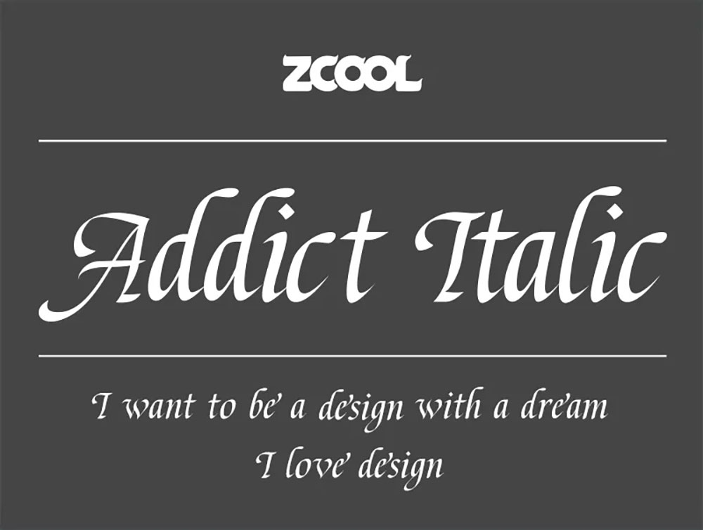 站酷意大利体 ZCOOL Addict Italic | 站酷冠名首款西文字库