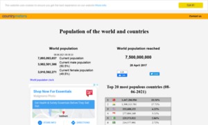 世界人口时钟 | 实时统计每一个国家的人口