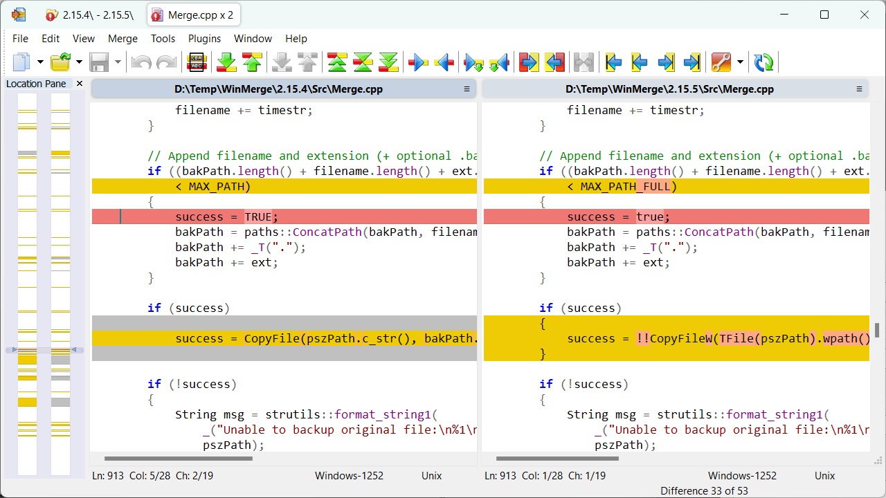 WinMerge v2.16.48绿色版 | 文件比较工具