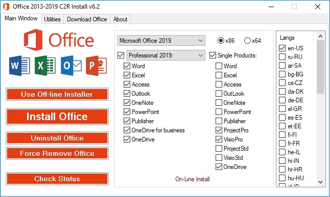 Office 2013-2024 C2R Install | Microsoft Office自定义下载部署工具