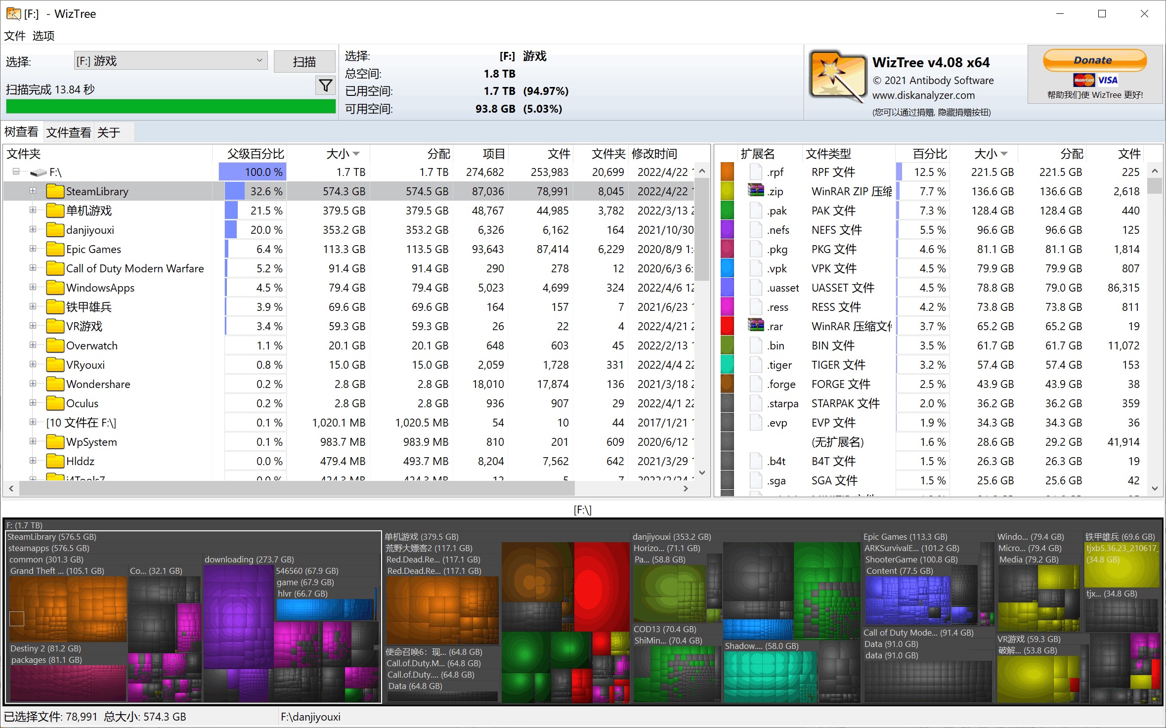 WizTree v4.26便携版 | 磁盘分析工具